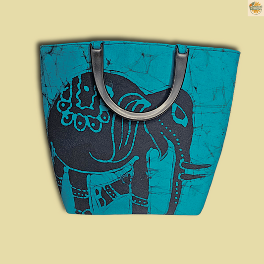Handmade Sri Lankan Batik Tote Bag – Print, Boho Cotton Top Handle Bag