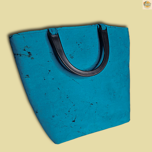 Handmade Sri Lankan Batik Tote Bag – Print, Boho Cotton Top Handle Bag